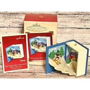 Great Ski Challenge Mickey Mouse Hallmark Christmas Ornament Walt Disney 2002